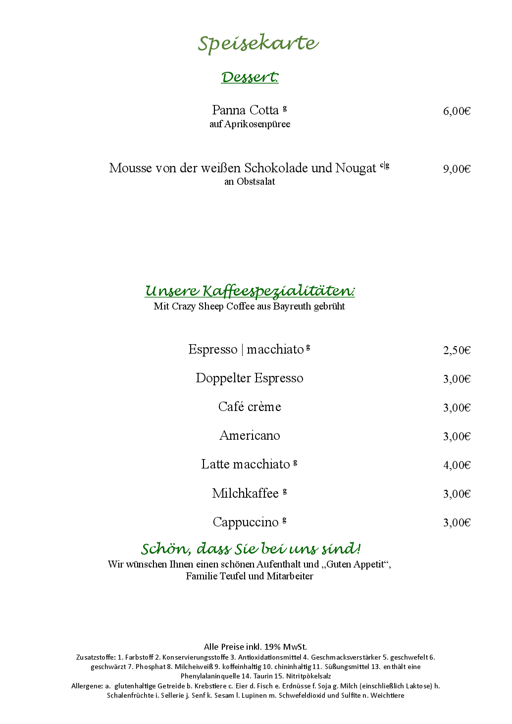 Goldener Hirsch Mittagskarte Seite 4